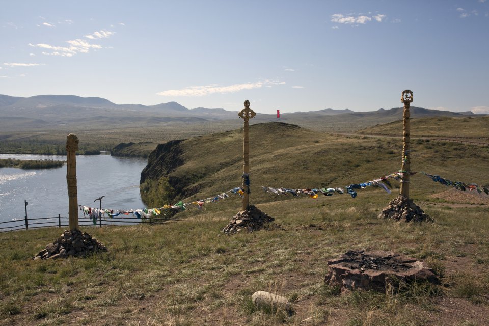 An ovaa - a sacred place - for Tuvan hoomeizhi (the throat singers) at Balik-Kharaar on the left bank of the Yenissei river