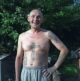 Eduard, a hard-core criminal and a tatooer. He spent more than a half of his 39 years behind bars. 