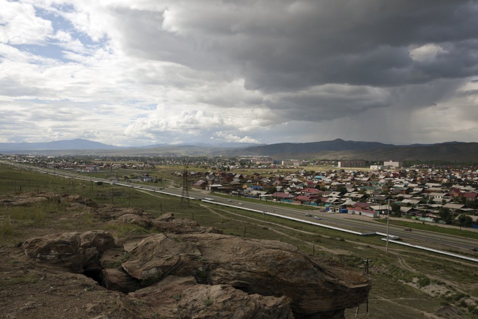 Tuvan capital Kyzyl's eastern suburb Kaa-Khem. The city grew significantly after the collapse of the Soviet economy when thousands of rural residents of Tuva came to Kyzyl in search of jobs, settling, often illegally, on empty lands on the city's outskirts.