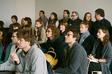 Strelka Institute for Media, Architecture & Design. Students at the first lecture given by Dutch architect Rem Koolhaas.